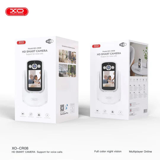 XO-CR08 200W Pixel AI Smart Camera for Two-Way Video Calling (2.4G+Bluetooth with Internet)