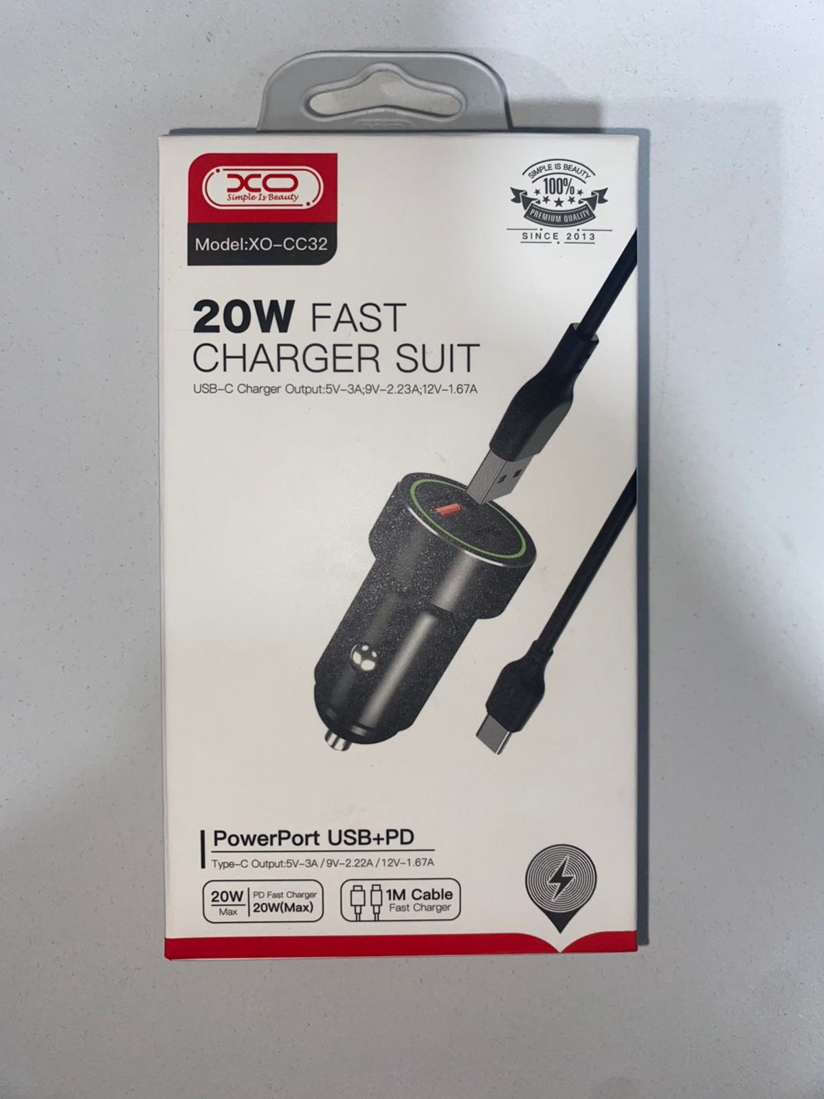 XO - CC32 Car Charge 20W Fast Charge Suit With Cable