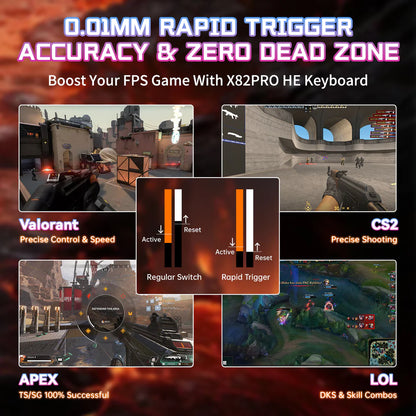 ATTACK SHARK X82PRO HE Wireless Rapid Trigger Gaming Keyboard Magnetic Switch