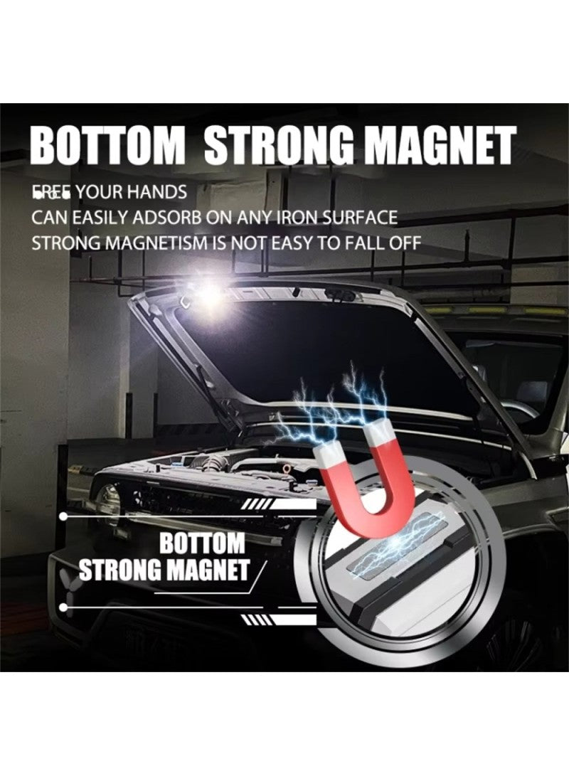 Mini Keychain Light Portable Outdoor Flashlight Magnetic Anti-Lost Quick Charge Work Light YSD01 - Black