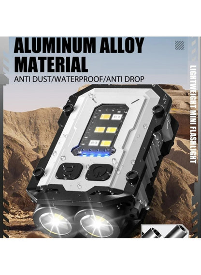 Mini Keychain Light Portable Outdoor Flashlight Magnetic Anti-Lost Quick Charge Work Light YSD01 - Black