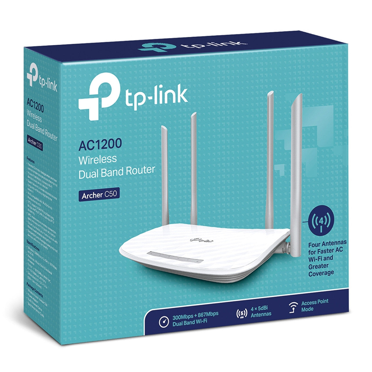 TP-Link AC1200 Dual Band Access Point/ Wireless Router | Archer C50