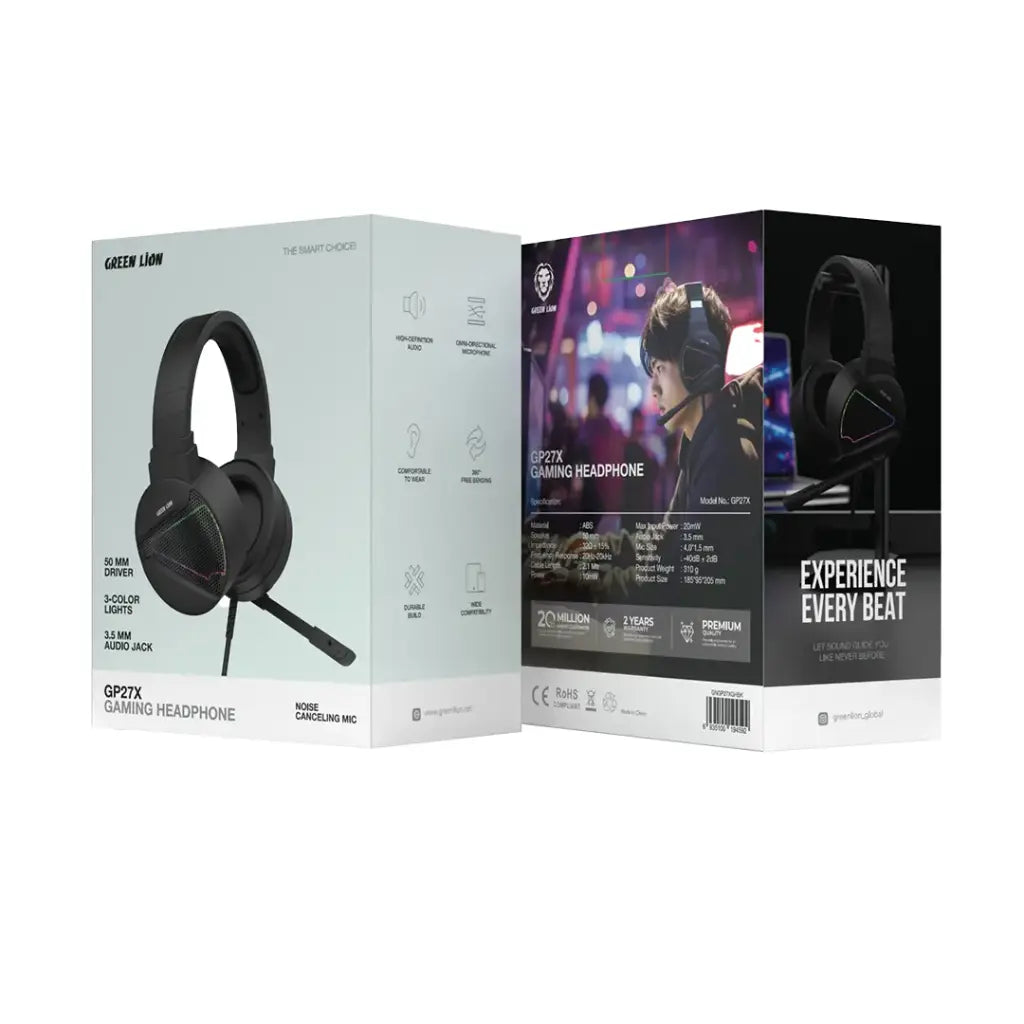 Green Lion GP27X Gaming Headphone - Black