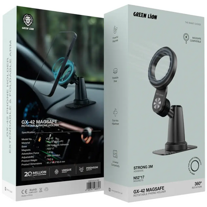 Green Lion GX-42 MagSafe Rotatable Phone Holder - Black
