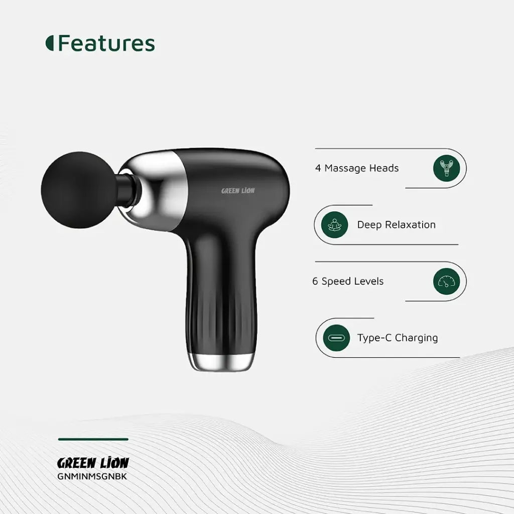 Green Lion Mini Massage Gun 6 Speed Levels
