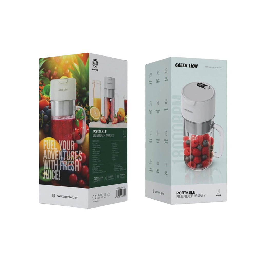 Green Lion Portable Blender Mug 2 - White