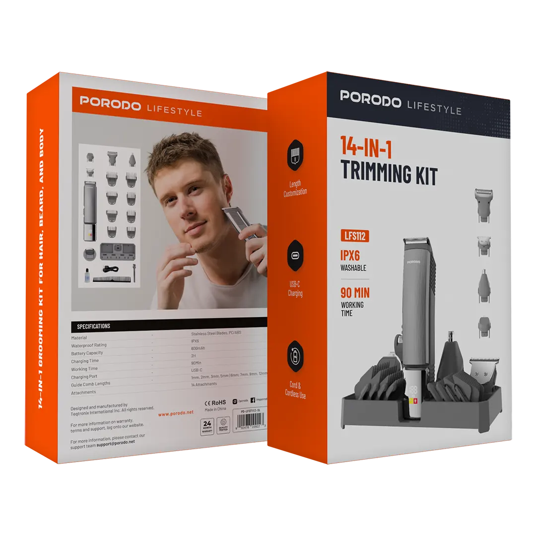 Porodo Lifestyle 14-IN-1 Trimming Kit - Silver