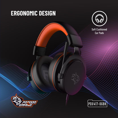 Porodo Gaming PC RGB ENC Gaming Headphones - Black